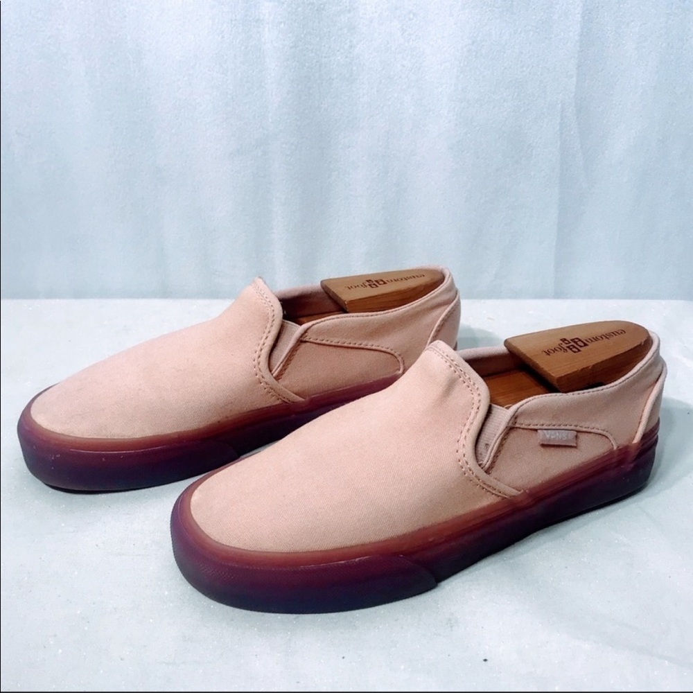 Vans Blush Pink Purple & Translucent Sole Slip Ons